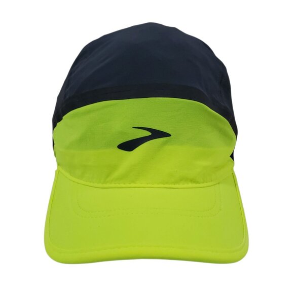 Brooks Running Base Hat Neon Yellow Black Training Apparel Adjustable Light - Picture 1 of 11